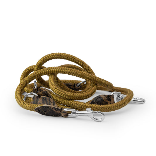 Zebra Leather Accent Cord Leash